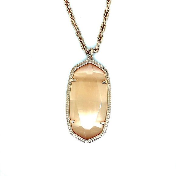 Kendra Scott Pink Stone Necklace - Picture 1 of 5